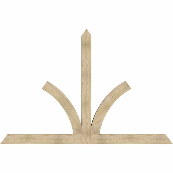 Ekena Millwork Richland Rough Sawn Timber Gable Bracket, Douglas Fir, 108"W x 72"H x 6"D x 6"F, 16/12 Pitch GBW108X72X0606RIC00RDF - main